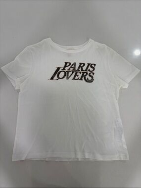 Maje White Graphic 'Paris Lovers' Kids Tee